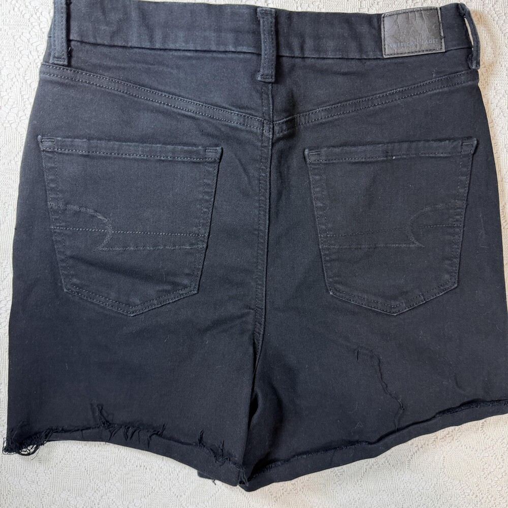 American Eagle Shorts Womens 29 Black Curvy Super Hi-Rise Shortie Cutoff Denim - Picture 9 of 10